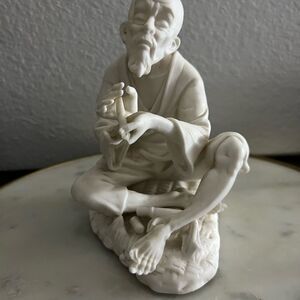 Vintage Porcelain Chinese Asian Figurine Lennile Ardalt Matte White MCM Japan